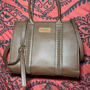 Wrangler Brown Leather Satchel
